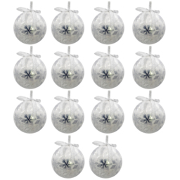 The Christmas Workshop White and Silver Foil Bauble 14 Pack - Wilko - thumbnail 1