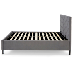 GFW Thea Double Grey Velvet End Lift Ottoman Bed with Chevron Headboard - Wilko - thumbnail 6
