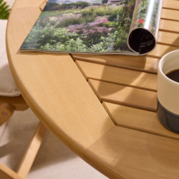 Rowlinson Ashdown 6 Seater Round Folding Dining Set with Cushions - Brown - Wilko - thumbnail 6