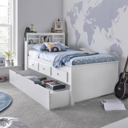 Veera White 3 Drawer Guest Bed with Spring Mattress - Size: Single - Bedmaster - Wilko - thumbnail 7