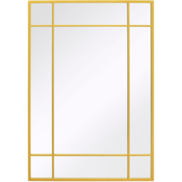 MirrorOutlet The Genestra Gold Modern Contemporary Garden Wall Mirror 100 x 70cm - Size: 100 x 70 x 3cm - Wilko - thumbnail 1