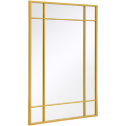 MirrorOutlet The Genestra Gold Modern Contemporary Garden Wall Mirror 100 x 70cm - Size: 100 x 70 x 3cm - Wilko - thumbnail 4