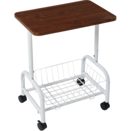 Living and Home Walnut and White Side Table with Basket - Size: 50 x 47 x 35cm - Walnut + White - Wilko - thumbnail 3