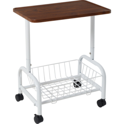 Living and Home Walnut and White Side Table with Basket - Size: 50 x 47 x 35cm - Walnut + White - Wilko - thumbnail 4