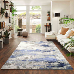 Desire Rugs Onyx Navy Living Room Abstract Area Rug 200 x 290cm - Wilko - thumbnail 3