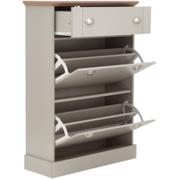 GFW Kendal Grey Deluxe Shoe Cabinet - Size: 29 x 76 x 108cm - Wilko - thumbnail 4