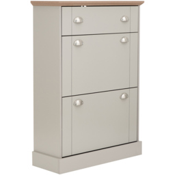 GFW Kendal Grey Deluxe Shoe Cabinet - Size: 29 x 76 x 108cm - Wilko - thumbnail 3