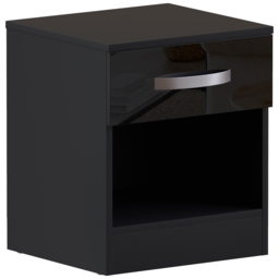 VIDA DESIGNS Hulio Single Drawer Black Bedside Table - Wilko - thumbnail 3