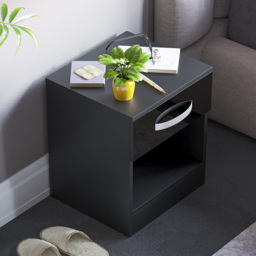 VIDA DESIGNS Hulio Single Drawer Black Bedside Table - Wilko - thumbnail 7