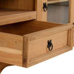 Seconique Corona Single Door Single Drawer Distressed Pine Entertainment TV Unit - Size: 45 x 105 x 58cm - Brown - Wilko - thumbnail 7