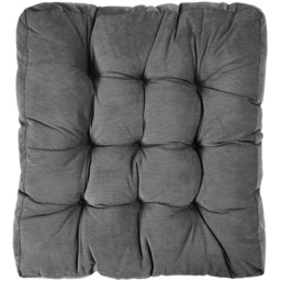 Living and Home Dark Coffee Soft Corduroy Chair Cushion 55 x 55cm - Size: 5 x 55 x 55cm - Dark Grey - Wilko - thumbnail 5