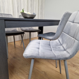 Portland 4 Seater Dining Set Dark Grey and Grey - Wilko - thumbnail 7