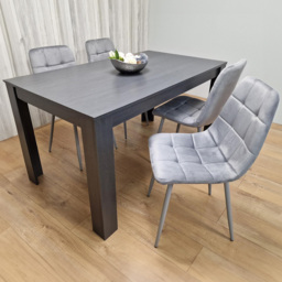 Portland 4 Seater Dining Set Dark Grey and Grey - Wilko