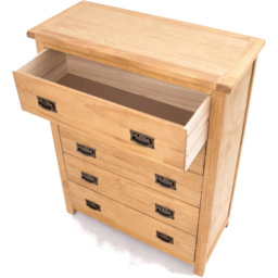 Cabinet Bits Lugo 5 Drawer Brown Brass Drop Handle Chest of Drawers - Wilko - thumbnail 6