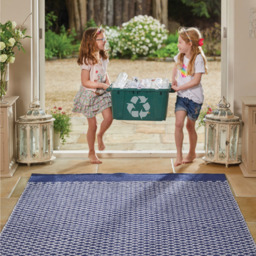 Hug Rug Navy Woven Trellis Rug 160 x 230cm - Blue - Wilko - thumbnail 3