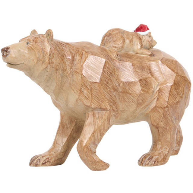 Wood Effect Mother and Baby BearNatural - Amber Charm - Wilko - image 1