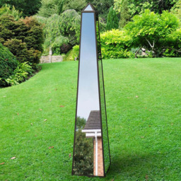 MirrorOutlet The Obelisk Black Metal Edged Mirrored Garden Ornament 150 x 30cm - Size: 150 x 30 x 30cm - Wilko - thumbnail 3