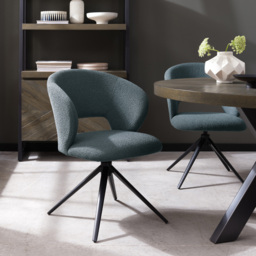 Bentley Designs Stella Blue Boucle Fabric Swivel Chair - Size: 83 x 57 x 61cm - Wilko - thumbnail 6