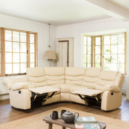 Brooklyn 5 Seater Cream Corner Manual Recliner Sofa - Artemis Home - Wilko - thumbnail 6