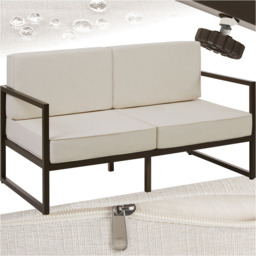 tectake Comosa 2 Seater Garden Sofa with Cushion - Brown - Wilko - thumbnail 3