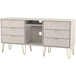 Crowndale Diamond 6 Drawer 2 Shelf Kashmir Matt Wide TV Unit Ready Assembled - Size: 75 x 152 x 40cm - Wilko - thumbnail 5