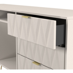 Crowndale Diamond 6 Drawer 2 Shelf Kashmir Matt Wide TV Unit Ready Assembled - Size: 75 x 152 x 40cm - Wilko - thumbnail 7