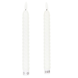 Set of 2 Twist Taper LED Candles - White or Ivory - Wilko - thumbnail 6