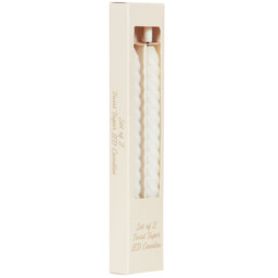 Set of 2 Twist Taper LED Candles - White or Ivory - Wilko - thumbnail 4