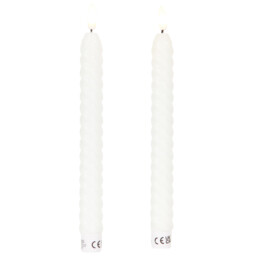 Set of 2 Twist Taper LED Candles - White or Ivory - Wilko - thumbnail 7