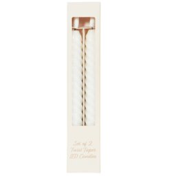 Set of 2 Twist Taper LED Candles - White or Ivory - Wilko