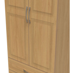 Crowndale Dorset 2 Door 2 Drawer Modern Oak Wardrobe Ready Assembled - Size: 2 Door, 2 Drawer - Wood - Wilko - thumbnail 6