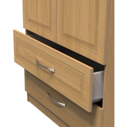 Crowndale Dorset 2 Door 2 Drawer Modern Oak Wardrobe Ready Assembled - Size: 2 Door, 2 Drawer - Wood - Wilko - thumbnail 7