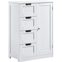 Bath Vida Priano White 4 Drawer Single Door Floor Cabinet - Size: 81 x 60 x 30cm - Wilko - thumbnail 3