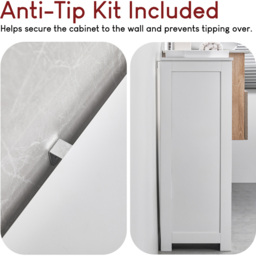 Bath Vida Priano White 4 Drawer Single Door Floor Cabinet - Size: 81 x 60 x 30cm - Wilko - thumbnail 6