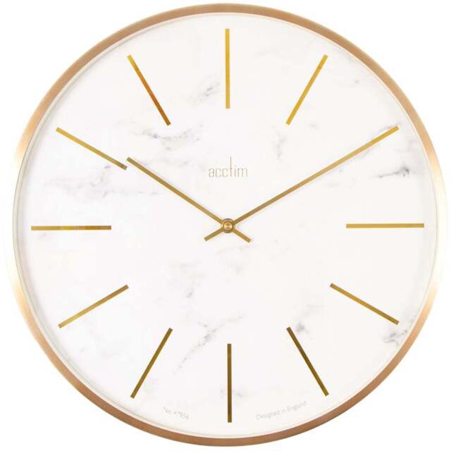 Acctim Luxe Marble Round Wall Clock 40cm - Size: 5 x 39 x 39cm - Multi - Wilko - image 1