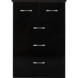 Seconique Nevada 5 Drawer Black Gloss Chest of Drawers - Wilko - thumbnail 4