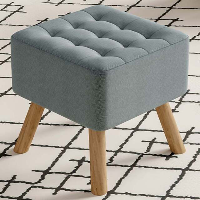 Living and Home Padded Foot Stool - Grey - Wilko - image 1