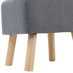 Living and Home Padded Foot Stool - Grey - Wilko - thumbnail 5