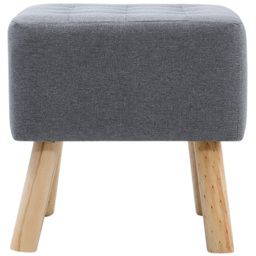 Living and Home Padded Foot Stool - Grey - Wilko - thumbnail 4