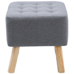 Living and Home Padded Foot Stool - Grey - Wilko - thumbnail 3
