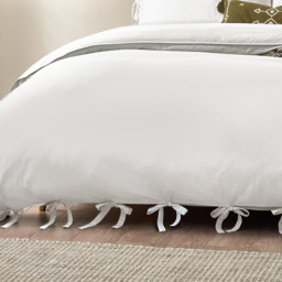 Yard Mallow Bow Tie Single Warm White Duvet Set - Yard Living - Wilko - thumbnail 5