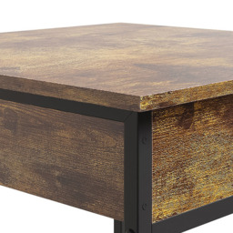 Living and Home Single Drawer Wood Grain Bar Table with Built-In Charging Station - Size: 102.5 x 60 x 60cm - Brown + Black - Wilko - thumbnail 7
