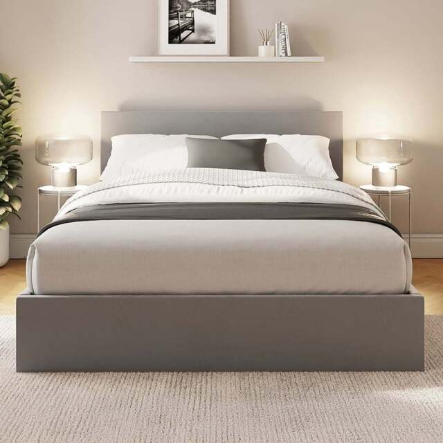 GFW King Size Charcoal Grey Velvet End Lift Ottoman Bed - Wilko - image 1