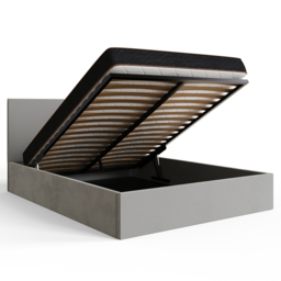 GFW King Size Charcoal Grey Velvet End Lift Ottoman Bed - Wilko - thumbnail 7