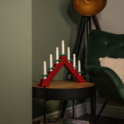 Samuel Alexander Light Up Red Wooden Christmas Candle Bridge - Size: 30 x 41 x 41cm - Wilko - thumbnail 7