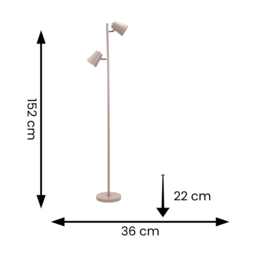 ValueLights Bibi Natural Stone 2 Way Adjustable LED Floor Lamp - Size: 152 x 36 x 22cm - Cream - Wilko - thumbnail 7