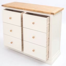 Cabinet Bits Castelli 6 Drawer White Wood Knob Chest of Drawers - Wilko - thumbnail 5