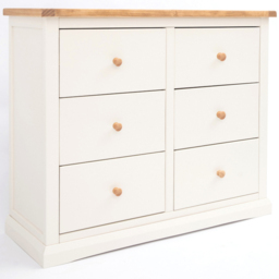 Cabinet Bits Castelli 6 Drawer White Wood Knob Chest of Drawers - Wilko - thumbnail 3