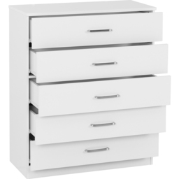Seconique Dakota 5 Drawer White Storage Chest - Wilko - thumbnail 5