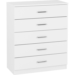 Seconique Dakota 5 Drawer White Storage Chest - Wilko - thumbnail 3